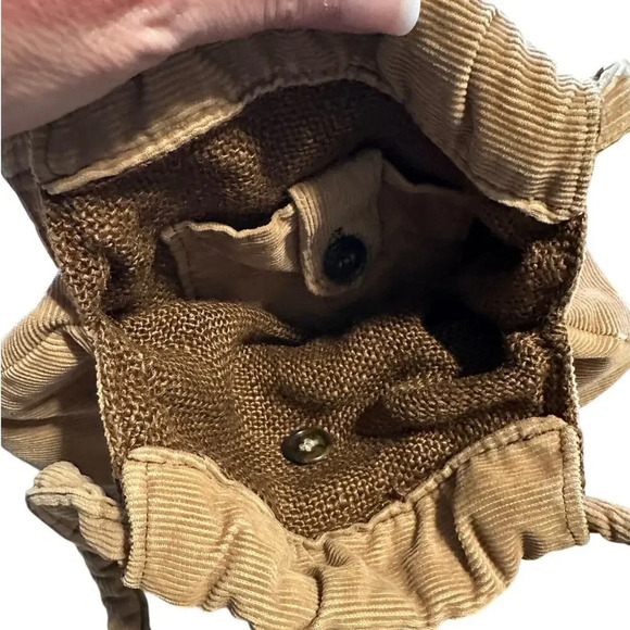 Corduroy Purse Khaki Handbag Boho Retro - Picture 5 of 7